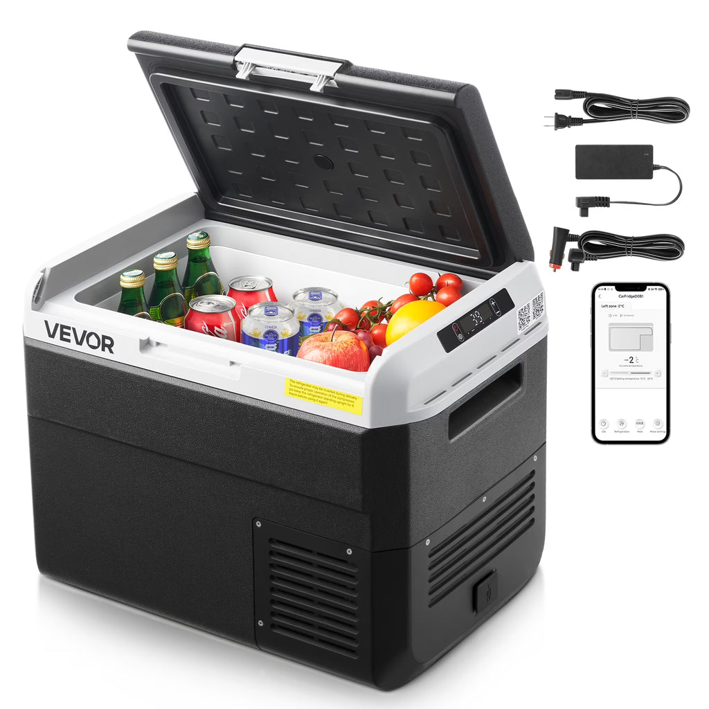 VEVOR 12 Volt Car Refrigerator, 31.7QT/30L Car Fridge, Portable Electric Cooler with -4-H~68-H Adjustable Temperature, 12/24V DC and 100- 240V AC Compressor Freezer for Outdoor, Camping, Travel, RV