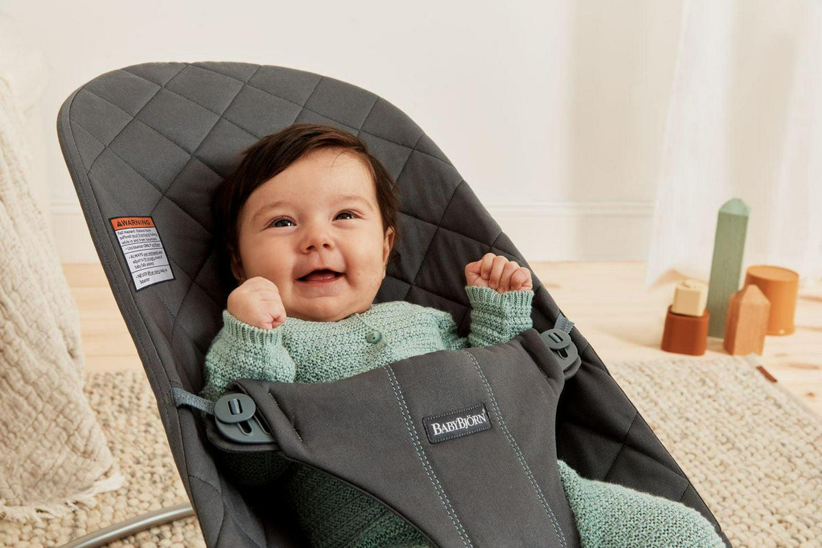 2026 NewBabyBjorn Bouncer Bliss Baby Bouncers with Cotton. Classic Quilt. Anthracite